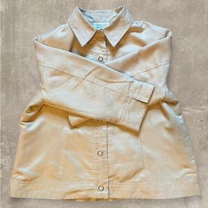 Coldwater Creek Tan Button Front Jacket Size 12 Classic Lightweight Coat